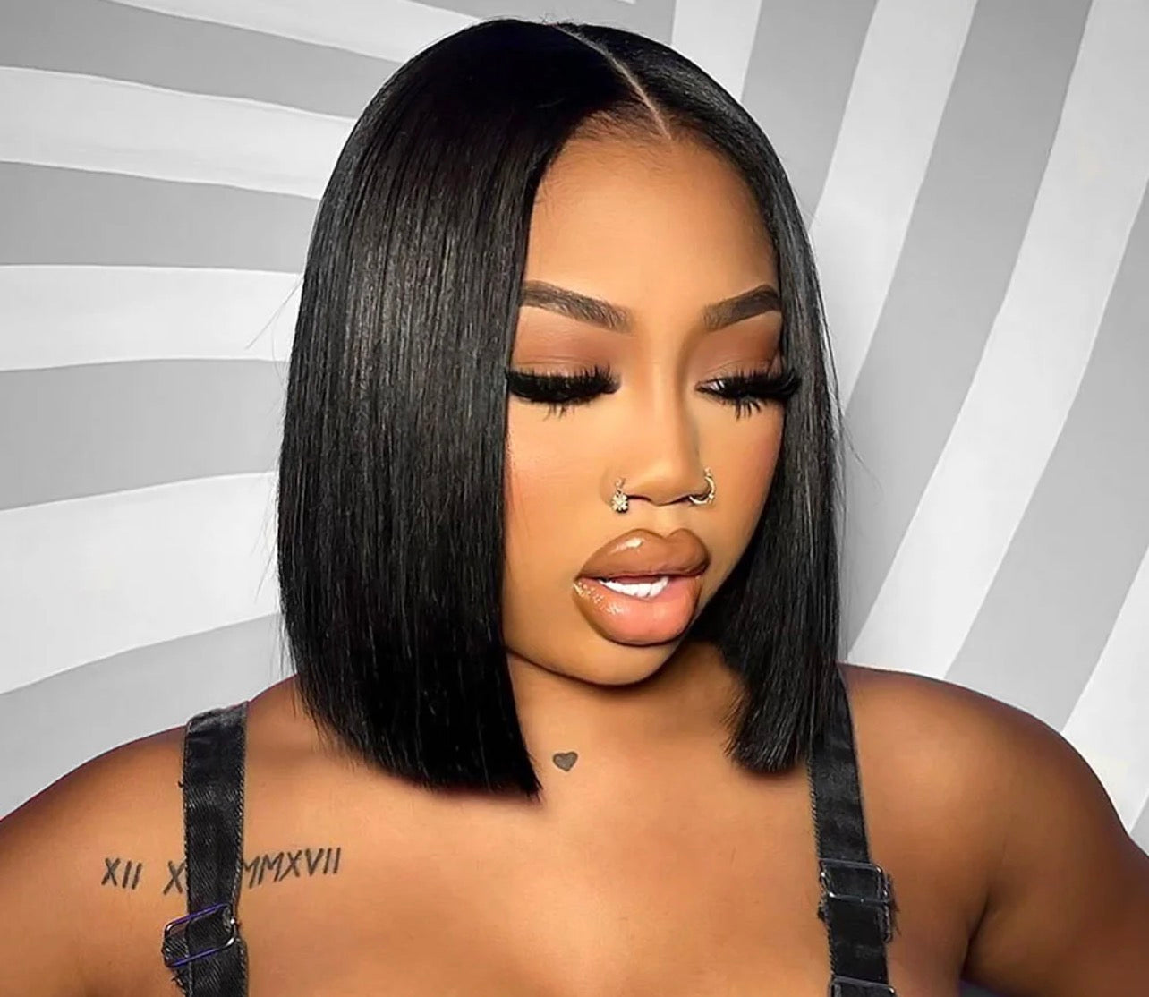 5*5 Straight Bob Closure 18” 150 density
